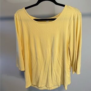 Cupio Soft Yellow Women's Blouse Size Large